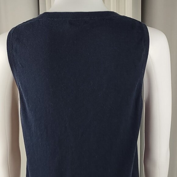 J. Crew Blue Lightweight 100% Cotton Tie At Collar Sleeveless Shift Dress Size S - Picture 5 of 11